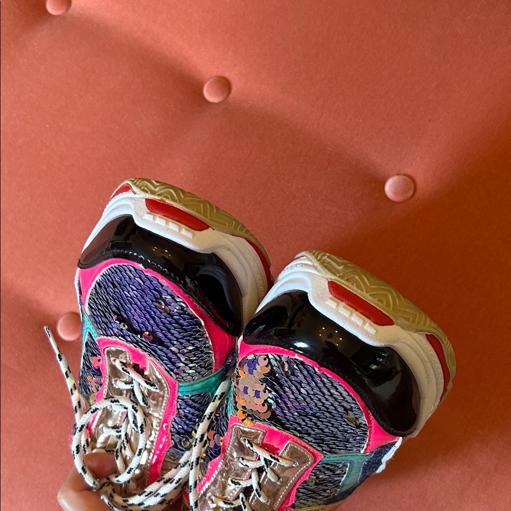 Multicolor Sequined Chunky Sneakers - Picture 5 of 7